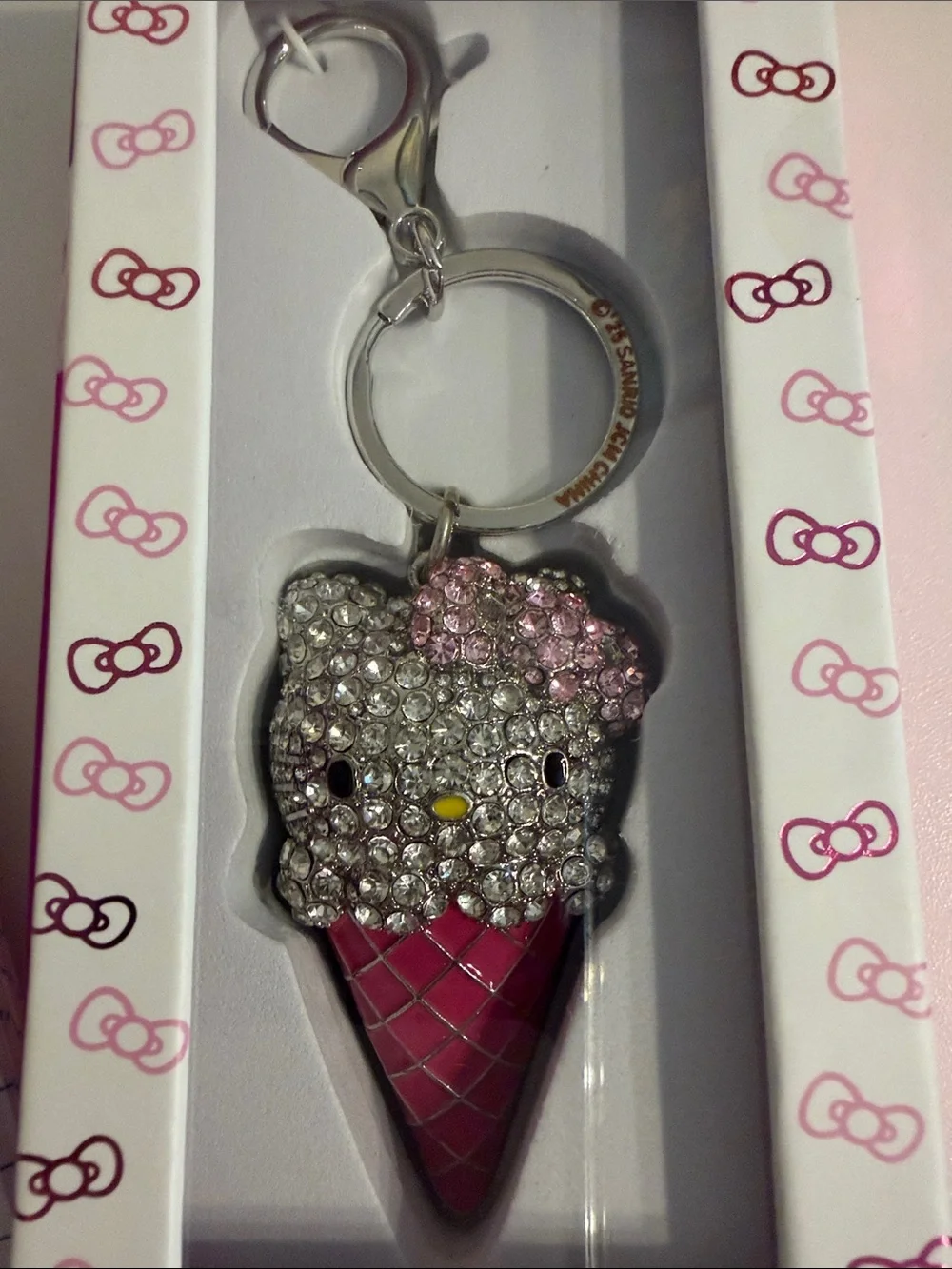 Hello Kitty Crystal Cone Keychain